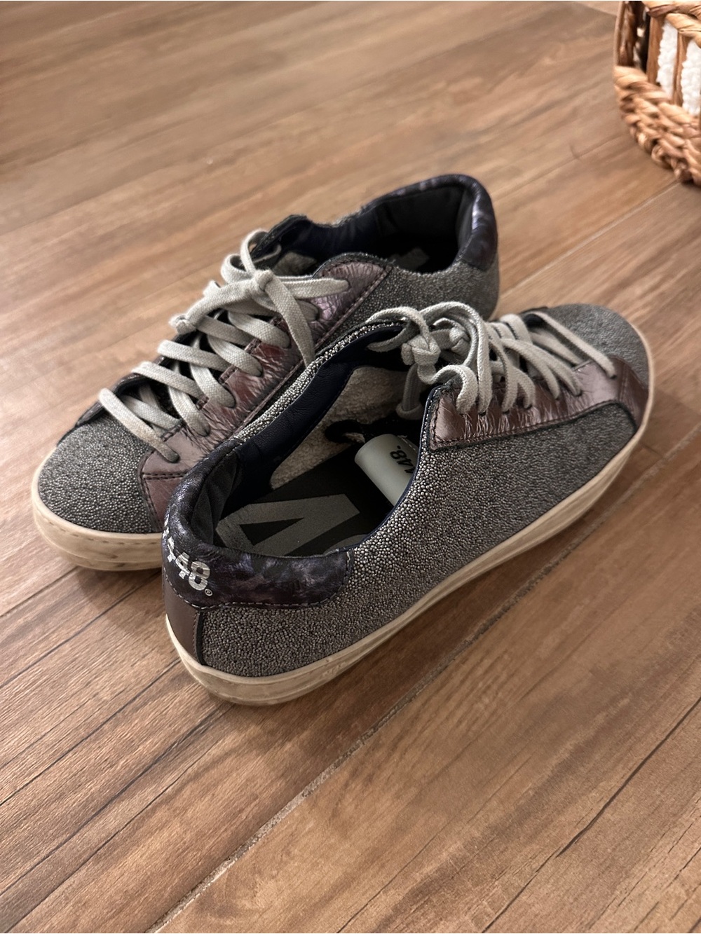 P448 Low-Top Glitter Sneakers in Gray